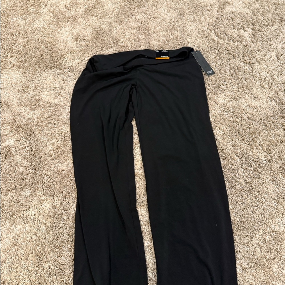 Alfani Petite Black Wide-Leg Trousers